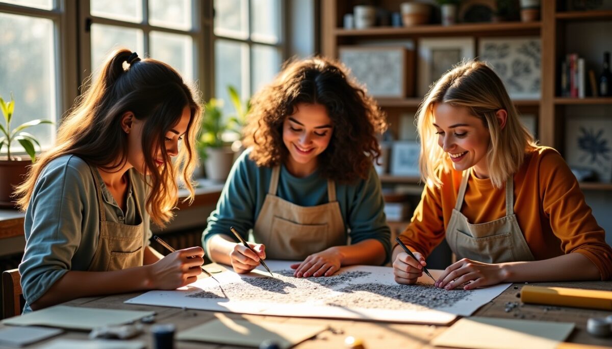La linogravure : un art ludique et apaisant à découvrir entre amies La linogravure : un art ludique et apaisant à découvrir entre amies